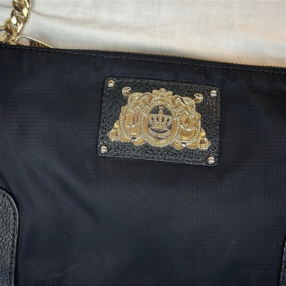 Y2K Juicy Couture Black Staple Crossbody Bag Gold Quiet Luxury Whimsigoth - Picture 5 of 12